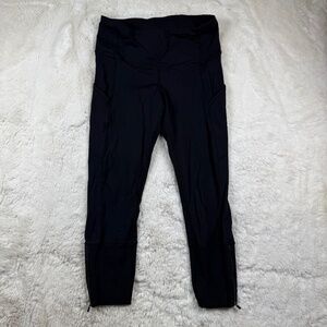 Lululemon Athletica Black 7/8 Leggings Yoga Pant Zipper Ankle Women's Size 10